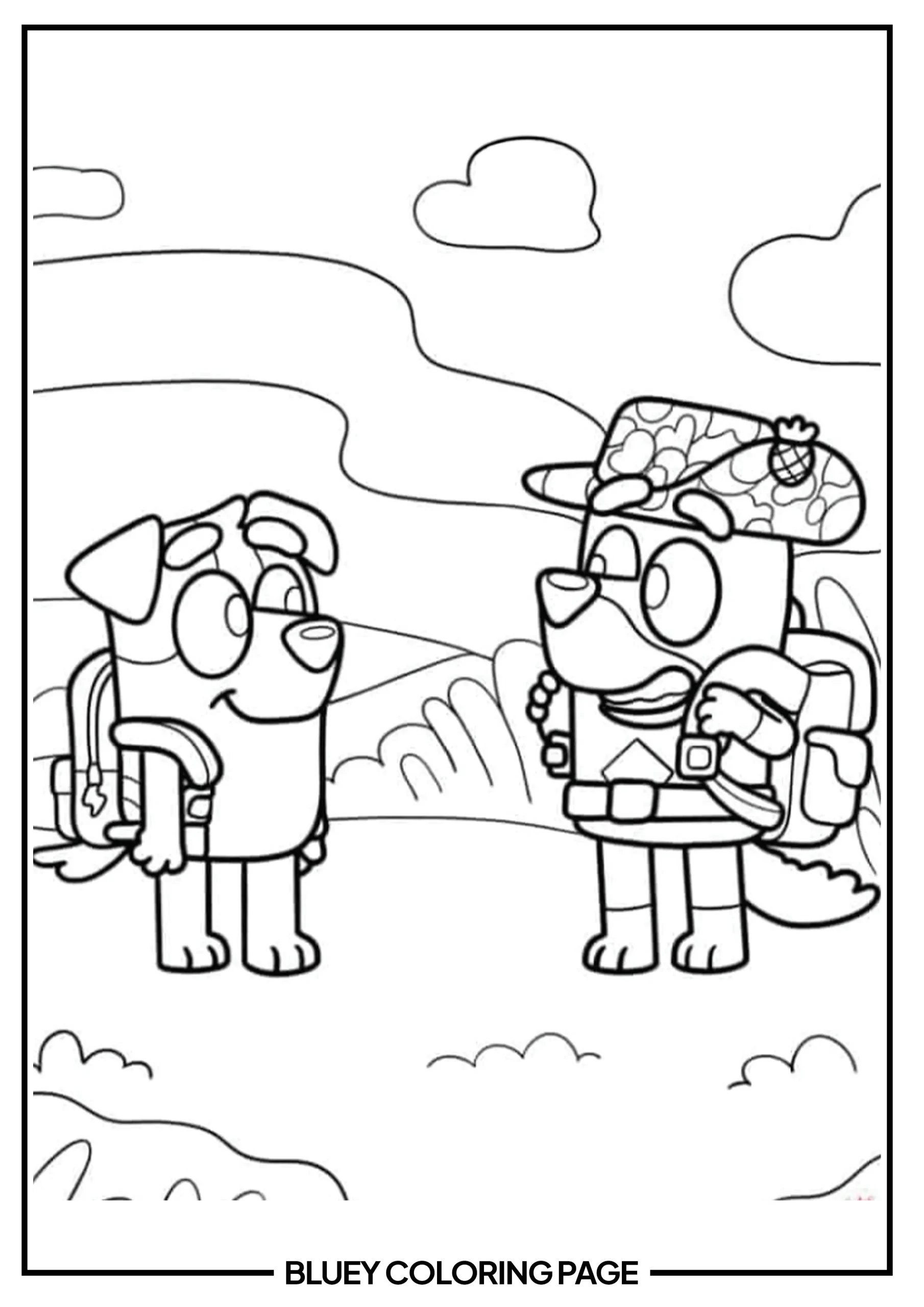 Bingo & Bluey are Ready for the Next Adventure  coloring page Printable