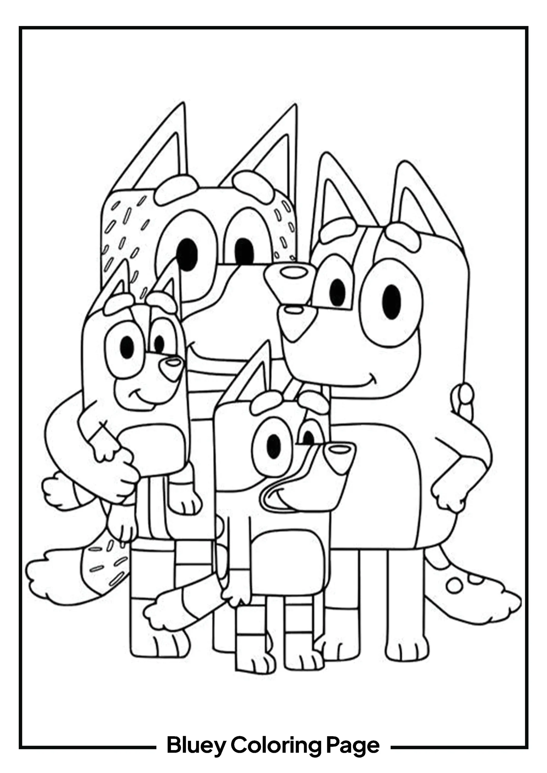 The Heeler Family is Ready for Potrait Coloring Sheet