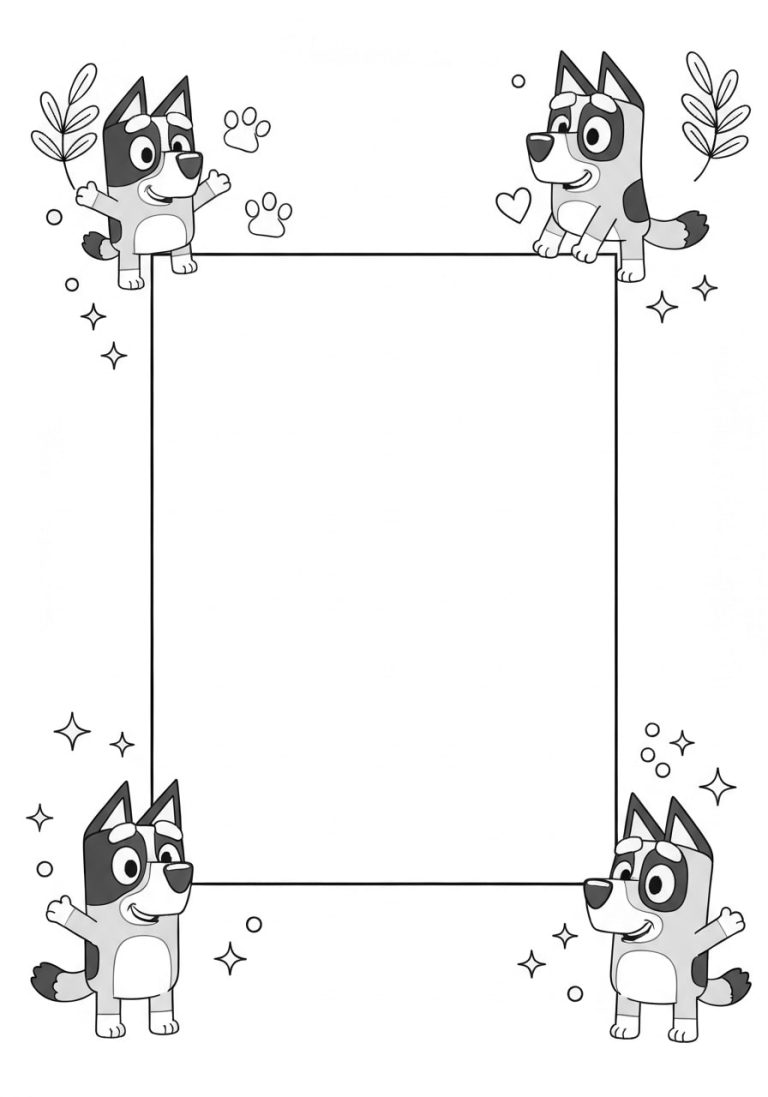  DIY Frame with Bluey and Bandit
