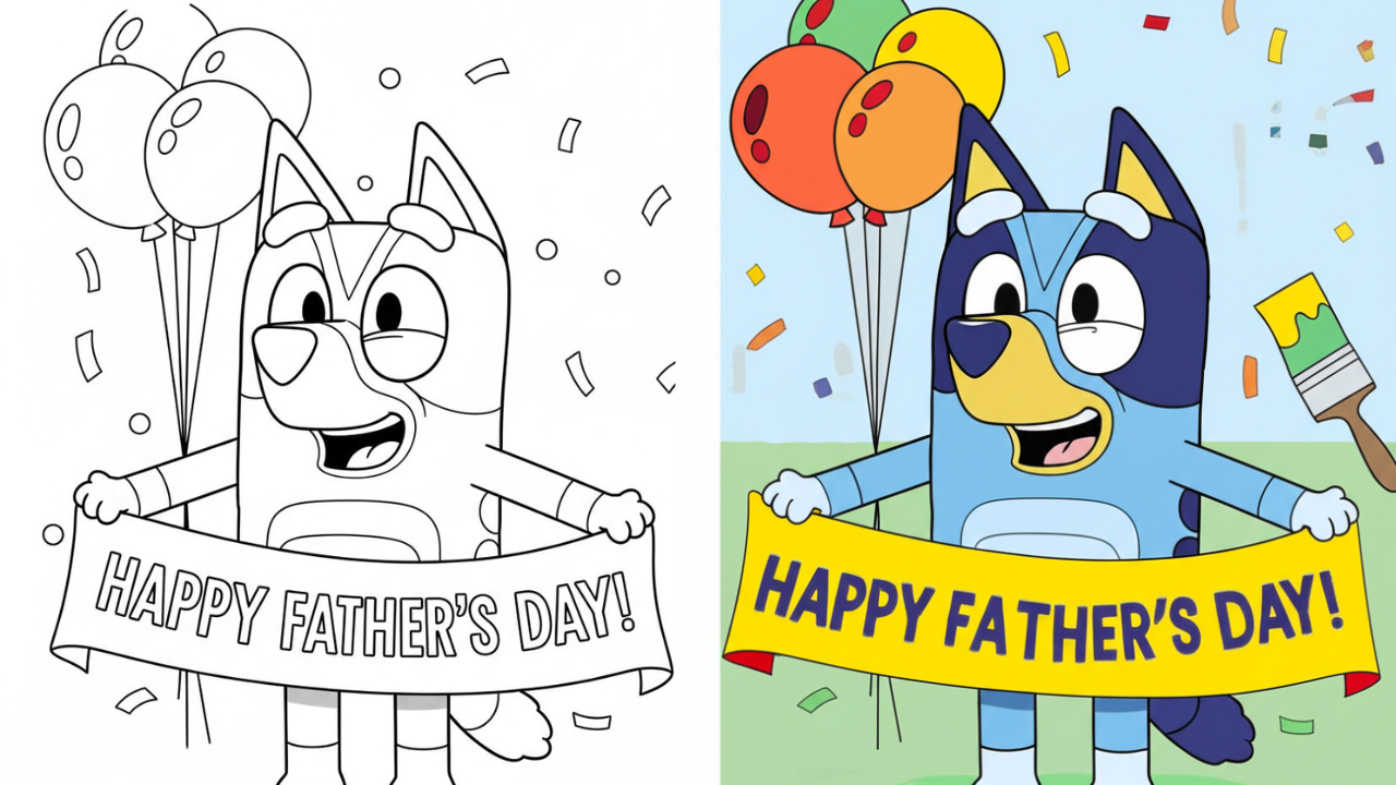 20+ Bluey Father's Day Coloring Pages Ideas