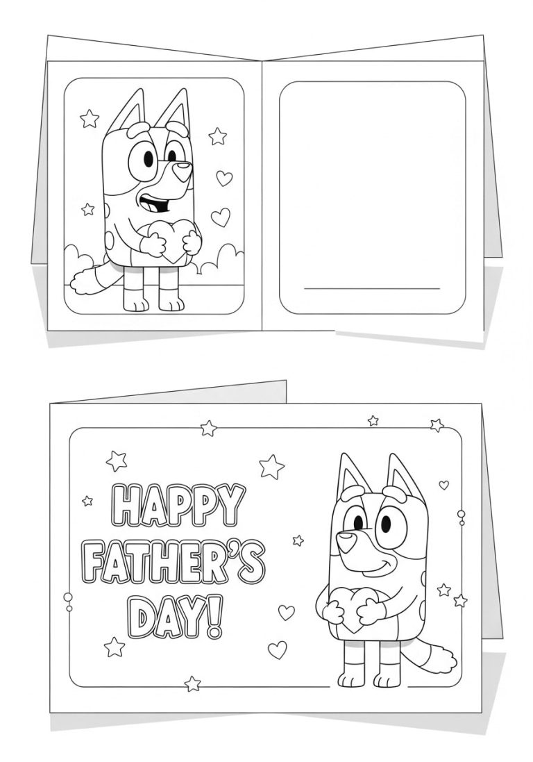 Bluey Fathers Day Card Template