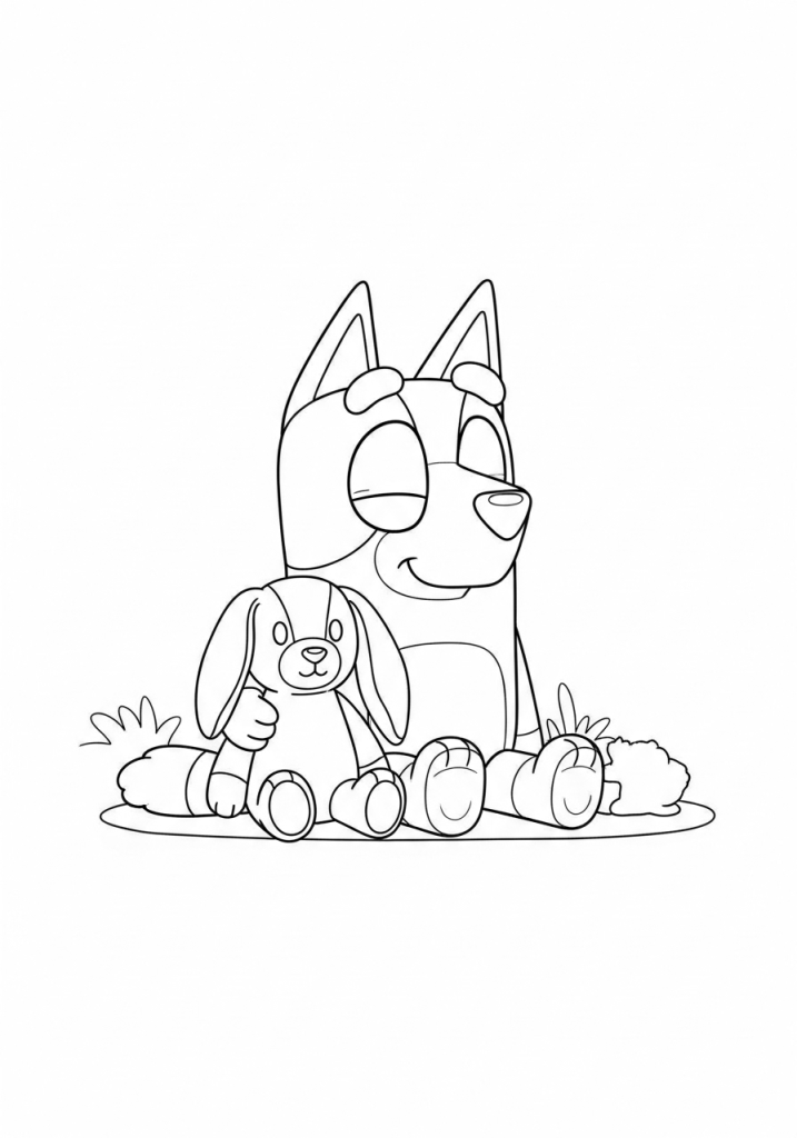 Bluey and Bingo Coloring Pages 15 Bingo and Floppy the Bunny Page