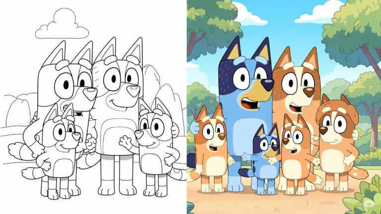 Bluey Family Coloring Pages (20  Free PDF Printables)