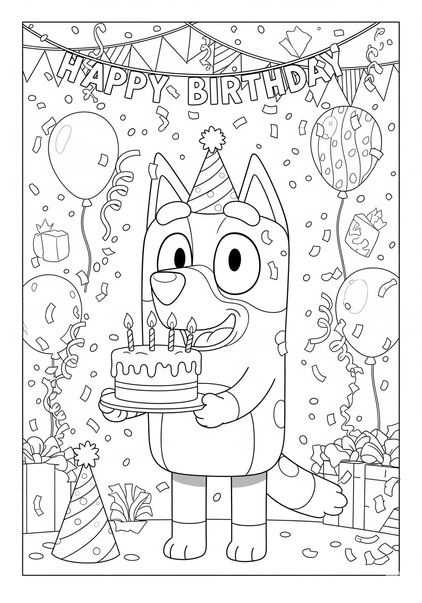 20+ Bluey Birthday Coloring Pages - (Free PDF Printables)