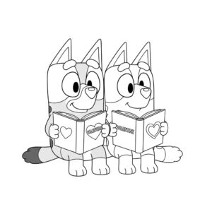 Bluey and Bingo Reading Valentine Books
