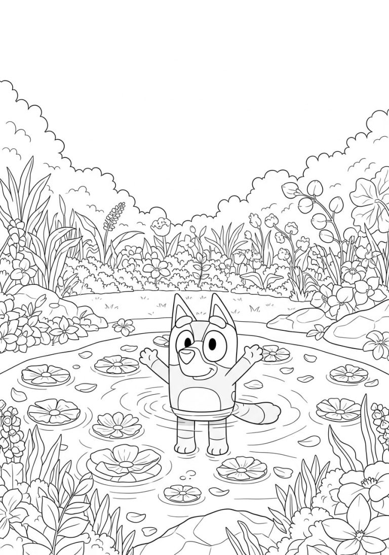 Bluey Spring Coloring Pages 19 bluey swimming coloring pages