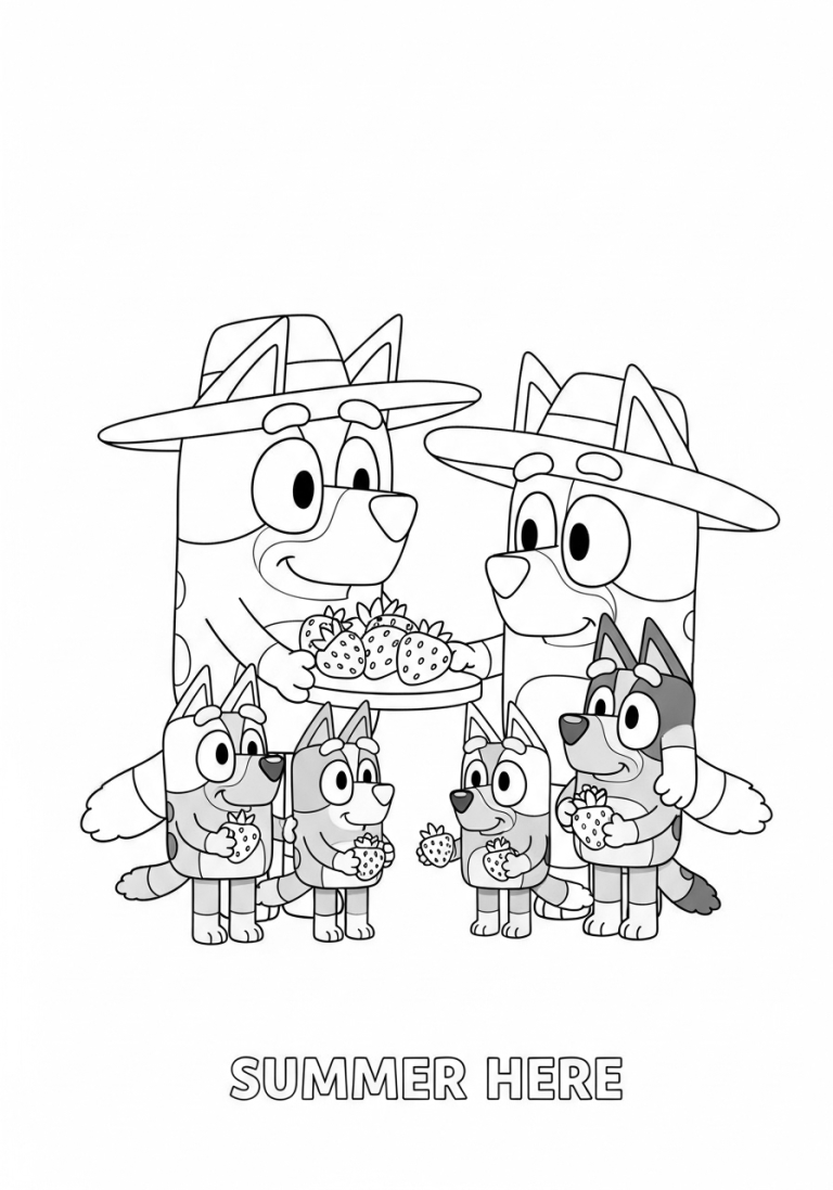 Bluey Summer Coloring Pages (Free PDF Printables) 10 Summer is here, and so are the summer fruits