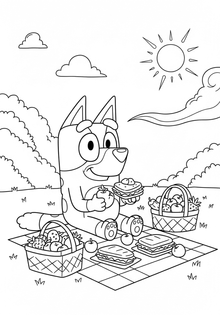 Bluey Having a Picnic