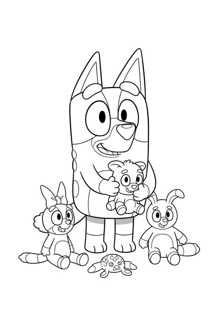 Bluey Playing with Her Toys
coloring pages for kids
