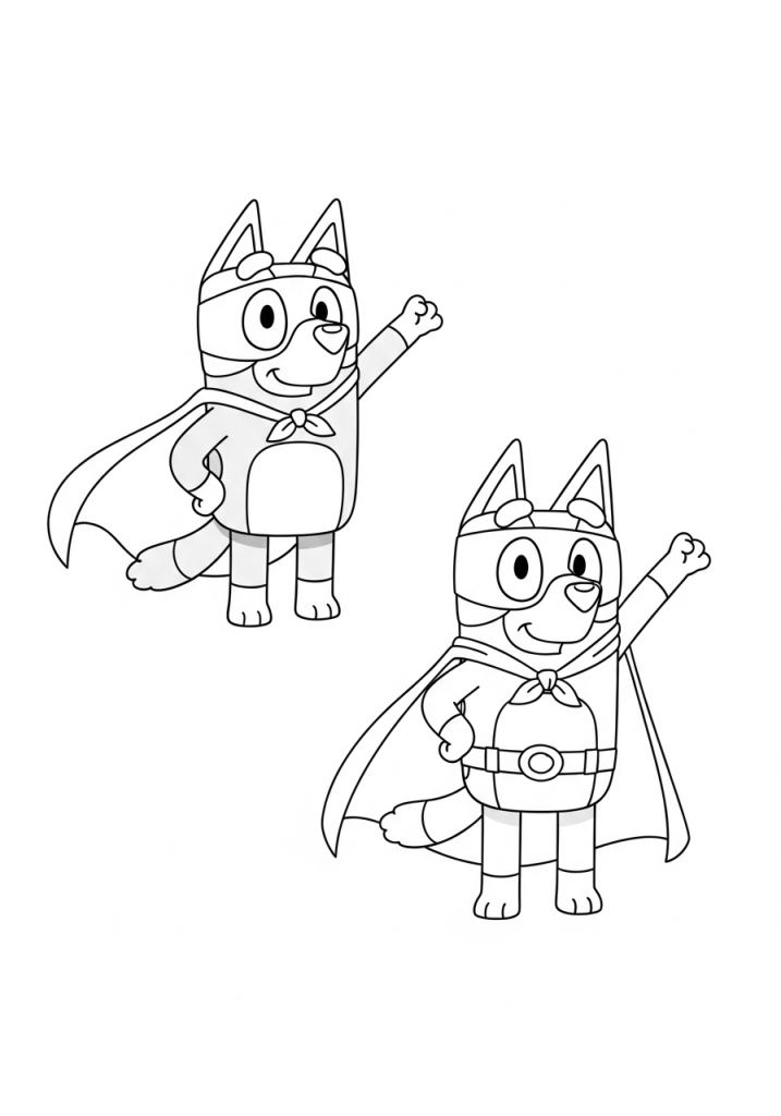 bluey and bingo wear superheroes dress