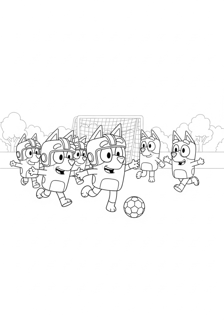 bluey playing football