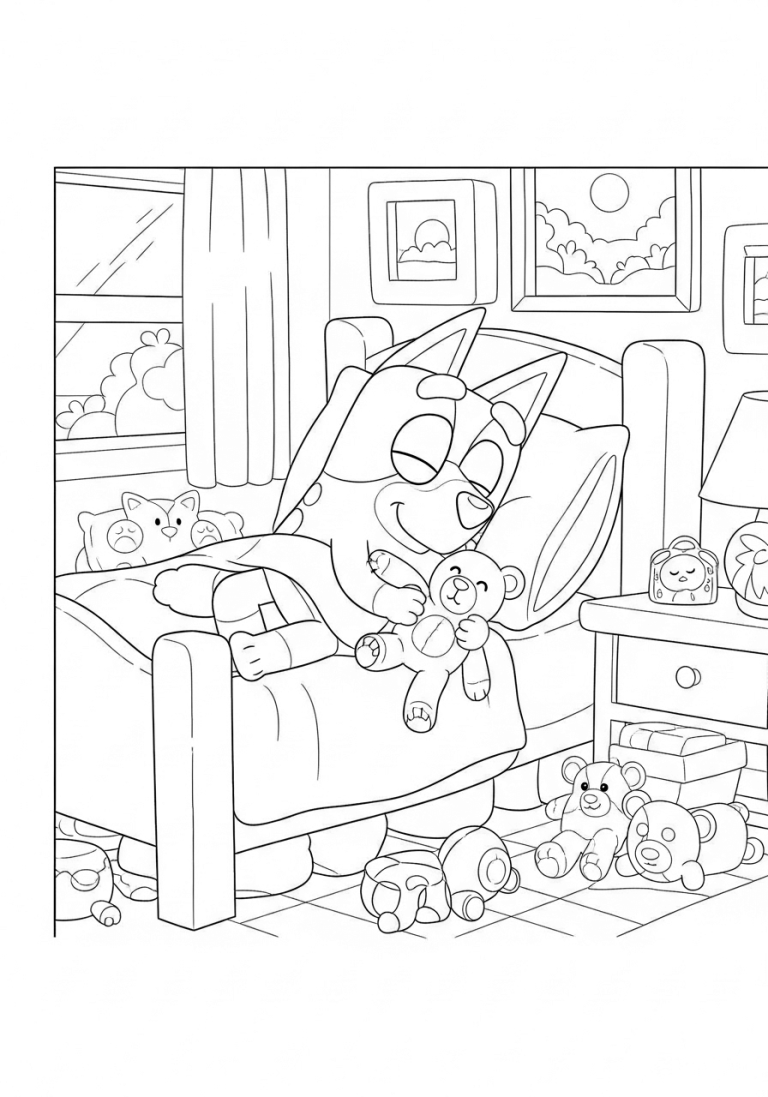 Bingo Sleeping in Her Bedroom