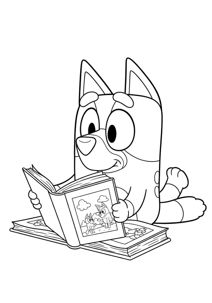 Bluey Reading a Book