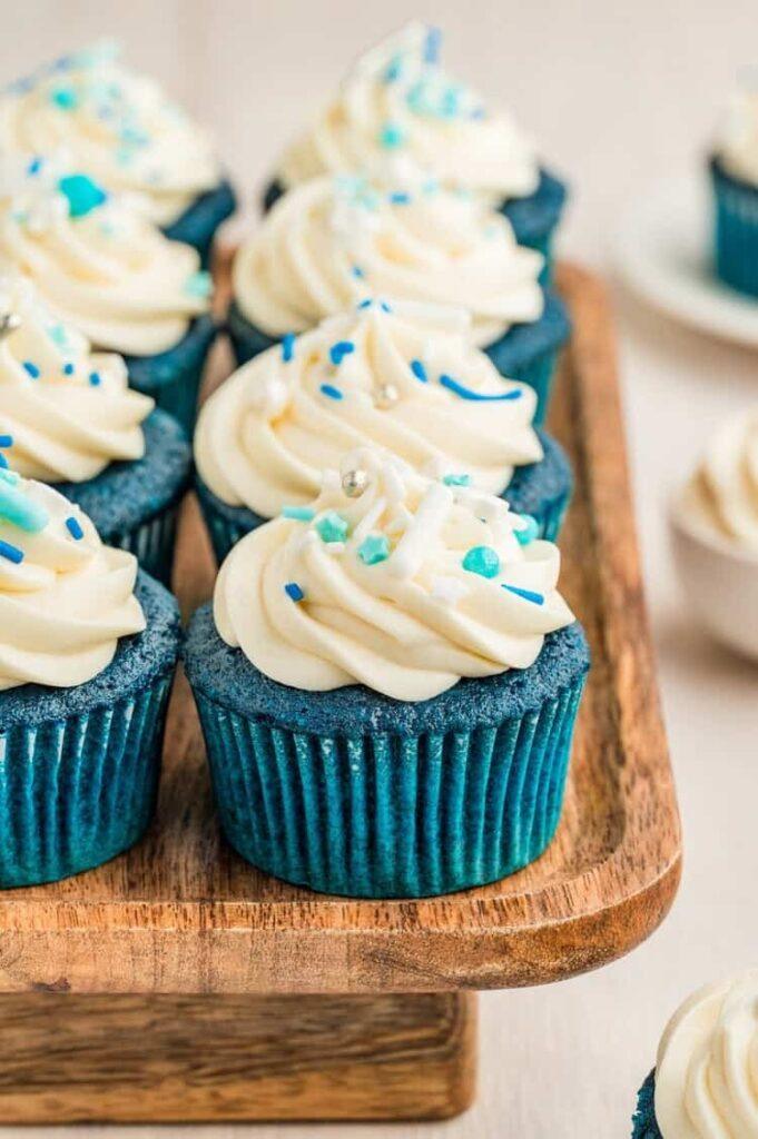 10+ Cute & Creative Bluey Cake Ideas for a Memorable Birthday Party 12 Blue Velvet Cupcakes with Bluey Toppers